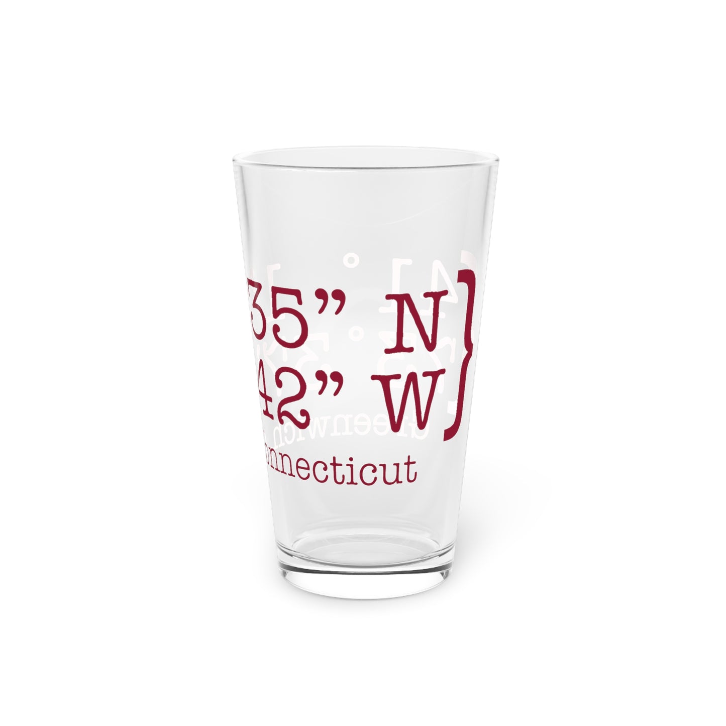 Greenwich Coordinates Pint Glass, 16oz