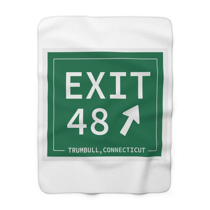 Vintage Exit 48 Merritt Parkway Sign Sherpa Fleece Blanket