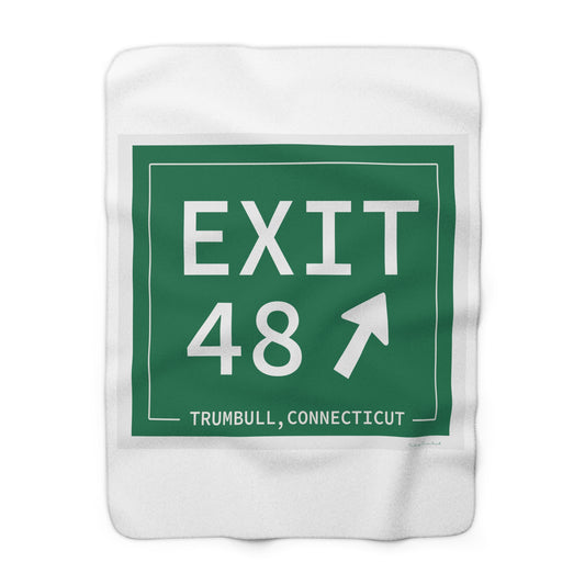 Vintage Exit 48 Merritt Parkway Sign Sherpa Fleece Blanket