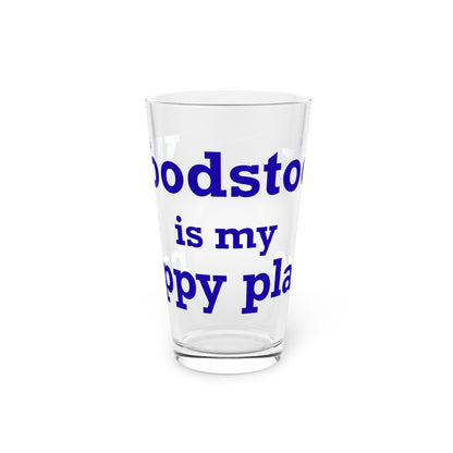 Woodstock is My Happy Place Pint Glass, 16oz