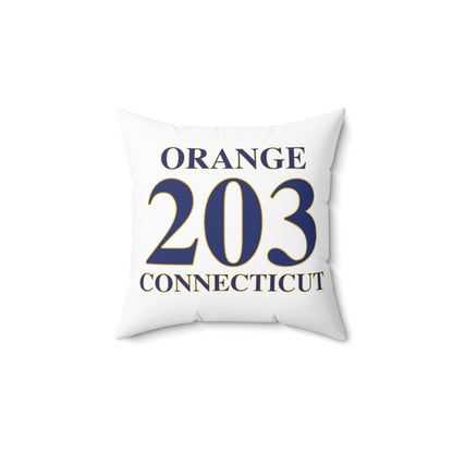 Orange 203 Connecticut Polyester Square Pillow