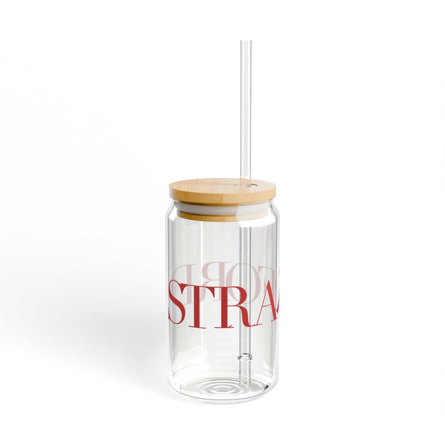 41 Tilt Stratford Glass Can with Straw and Lid, 16oz