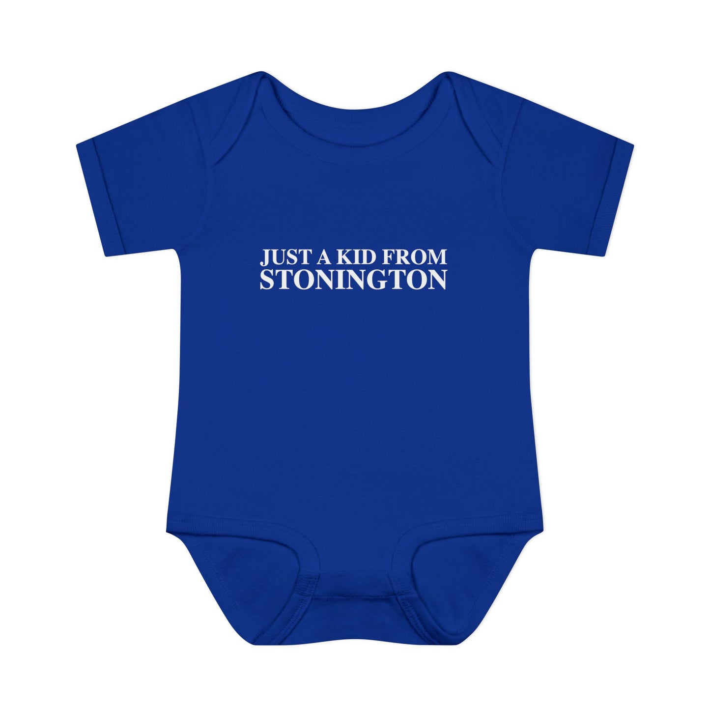 Just a kid from Stonington Infant Baby Rib Bodysuit