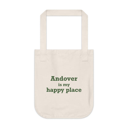 Andover is My Happy Place Organic Canvas Tote Bag