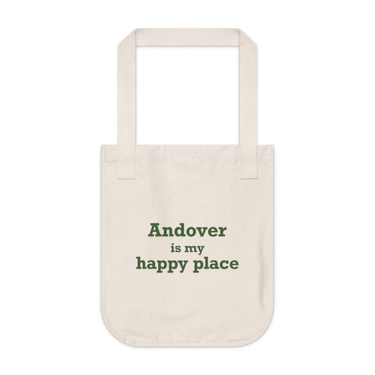 Andover is My Happy Place Organic Canvas Tote Bag