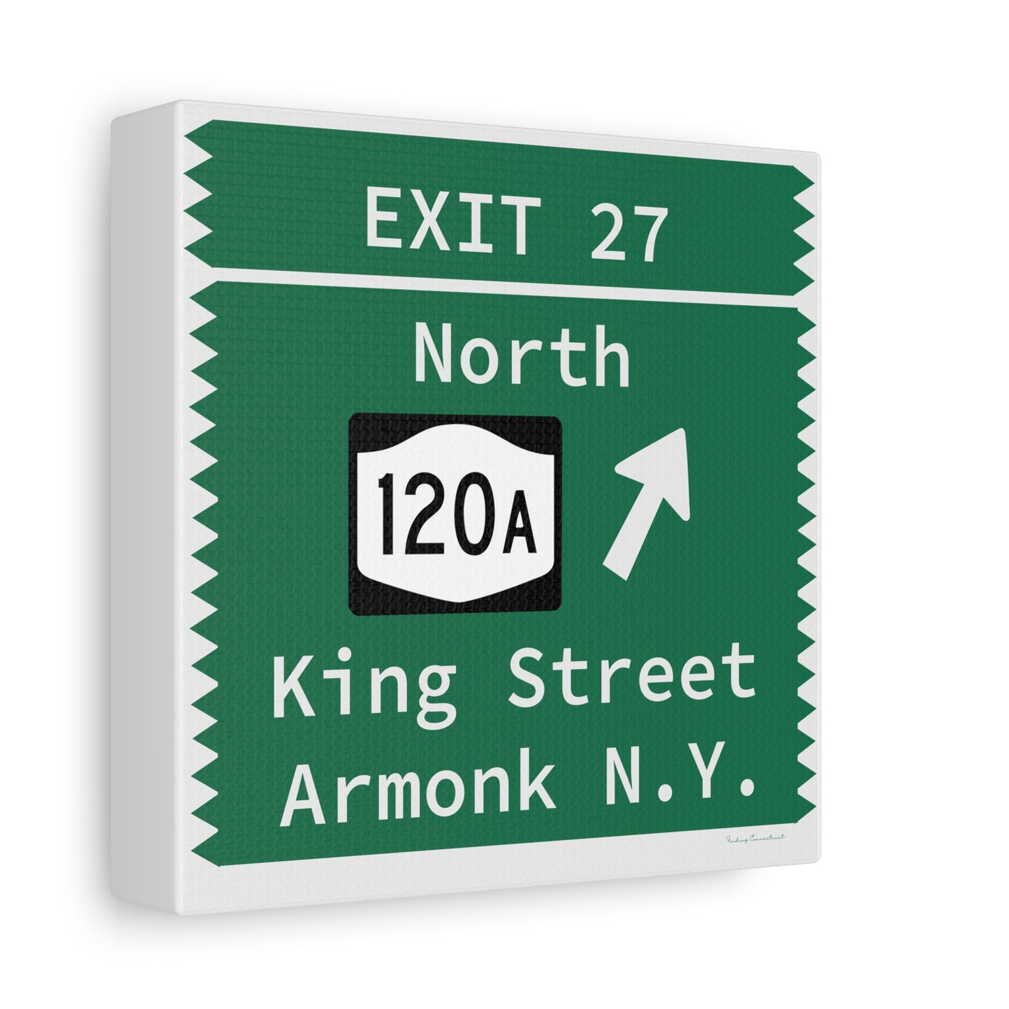 Vintage Merritt Parkway Exit 27 Sign Matte Canvas, Stretched, 1.25"