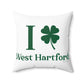 I Clover West Hartford Spun Polyester Square Pillow