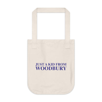 Just a kid from Woodbury Organic Canvas Tote Bag