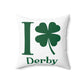 I Clover Derby Spun Polyester Square Pillow