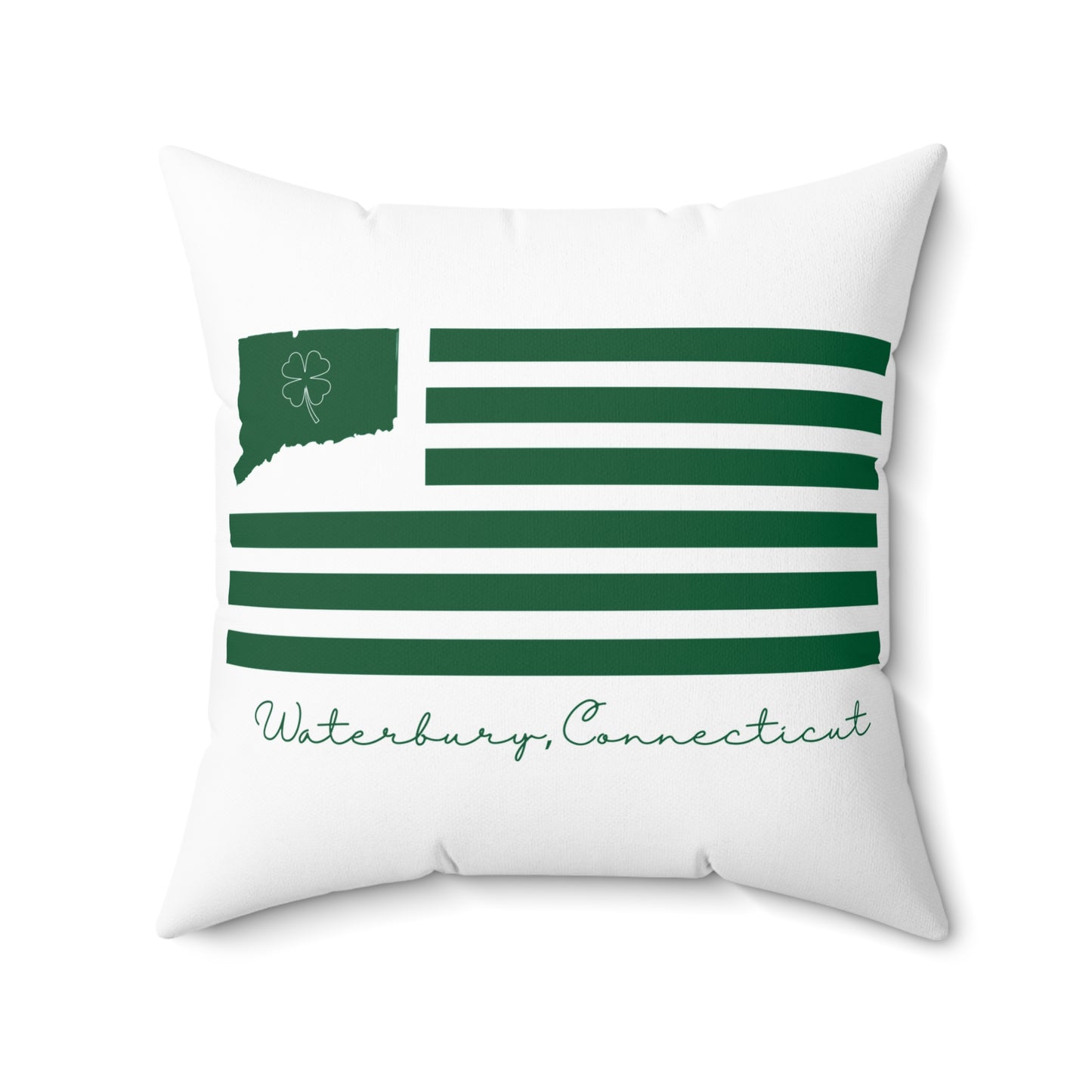 Waterbury Connecticut St. Patrick’s Day Flag Spun Polyester Square Pillow