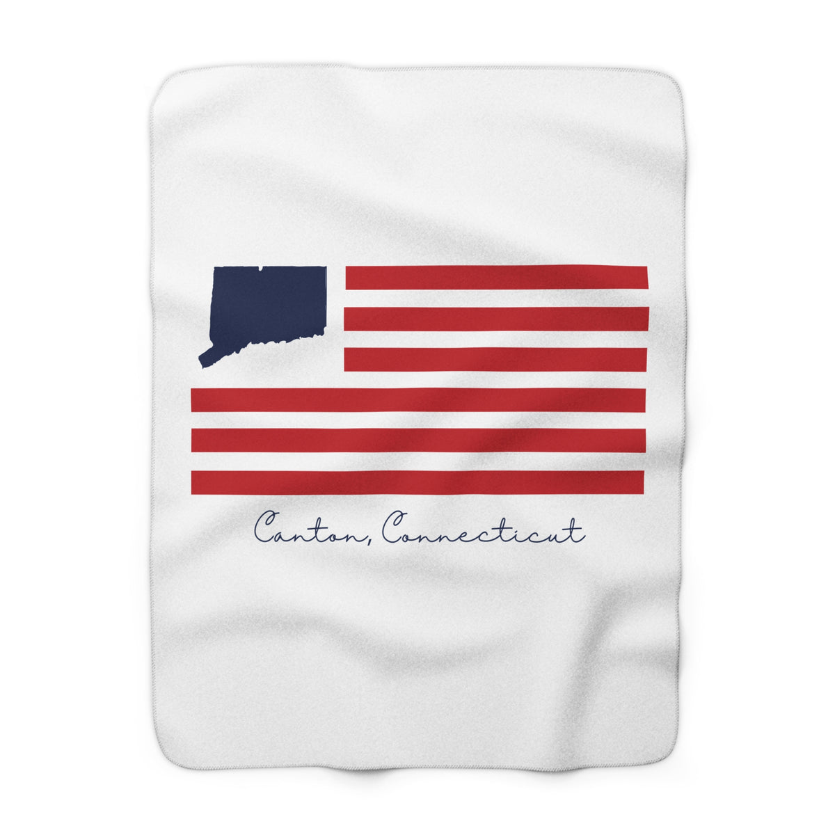 Canton Connecticut Flag Sherpa Fleece Blanket
