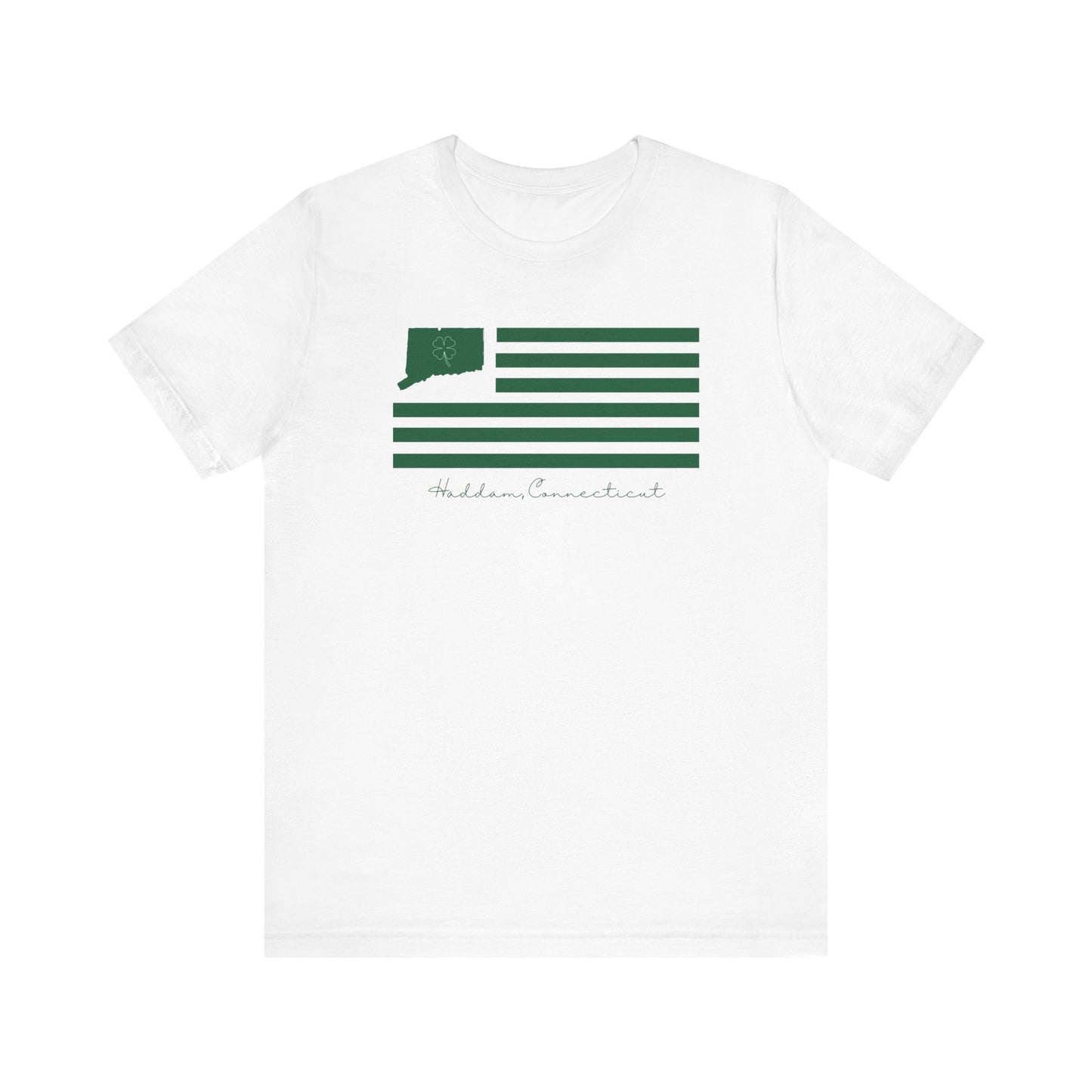 Haddam Connecticut St. Patrick’s Day Flag Unisex Jersey Short Sleeve T-Shirt