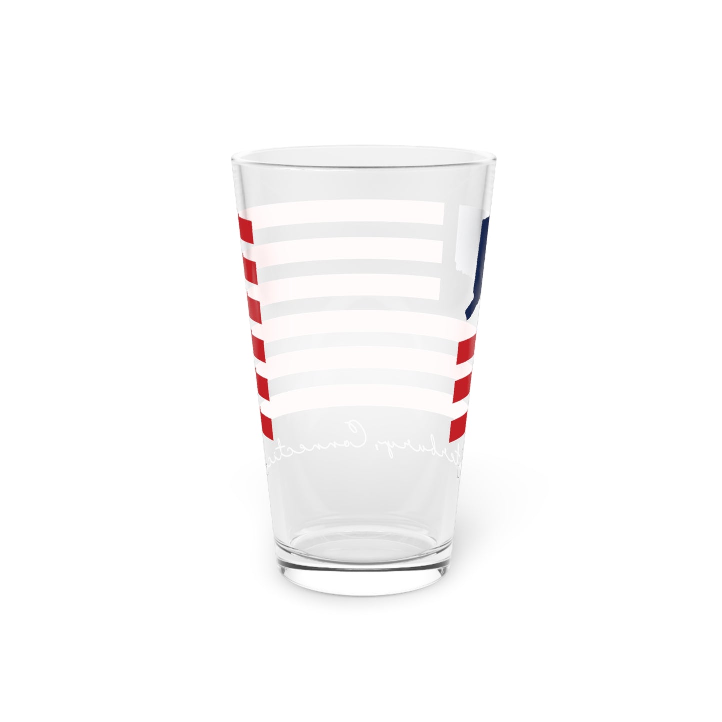 Canterbury Connecticut Flag Pint Glass, 16oz