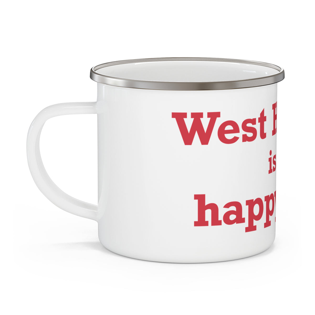 West Hartford is My Happy Place Enamel Camping Mug