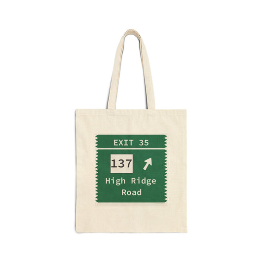 Vintage Merritt Parkway Exit 35 Sign Cotton Canvas Tote Bag