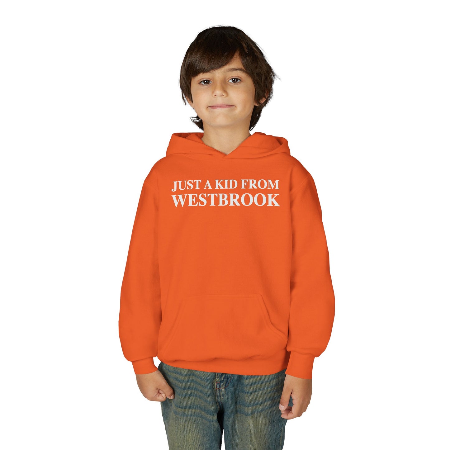 Just a kid from Westbrook Youth Heavy Blend Hooded Sweatshirt