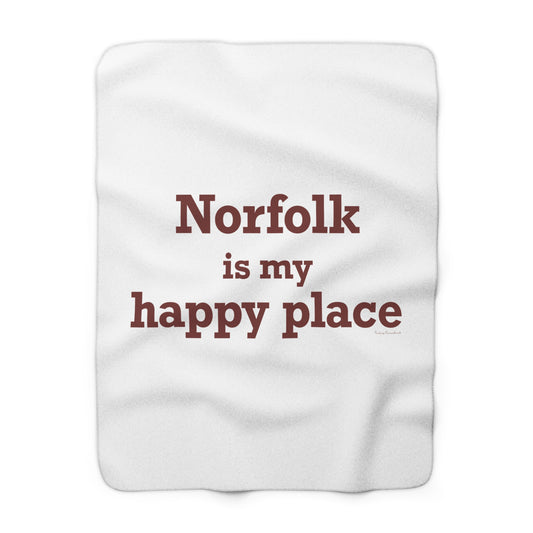 Norfolk is My Happy Place Sherpa Fleece Blanket