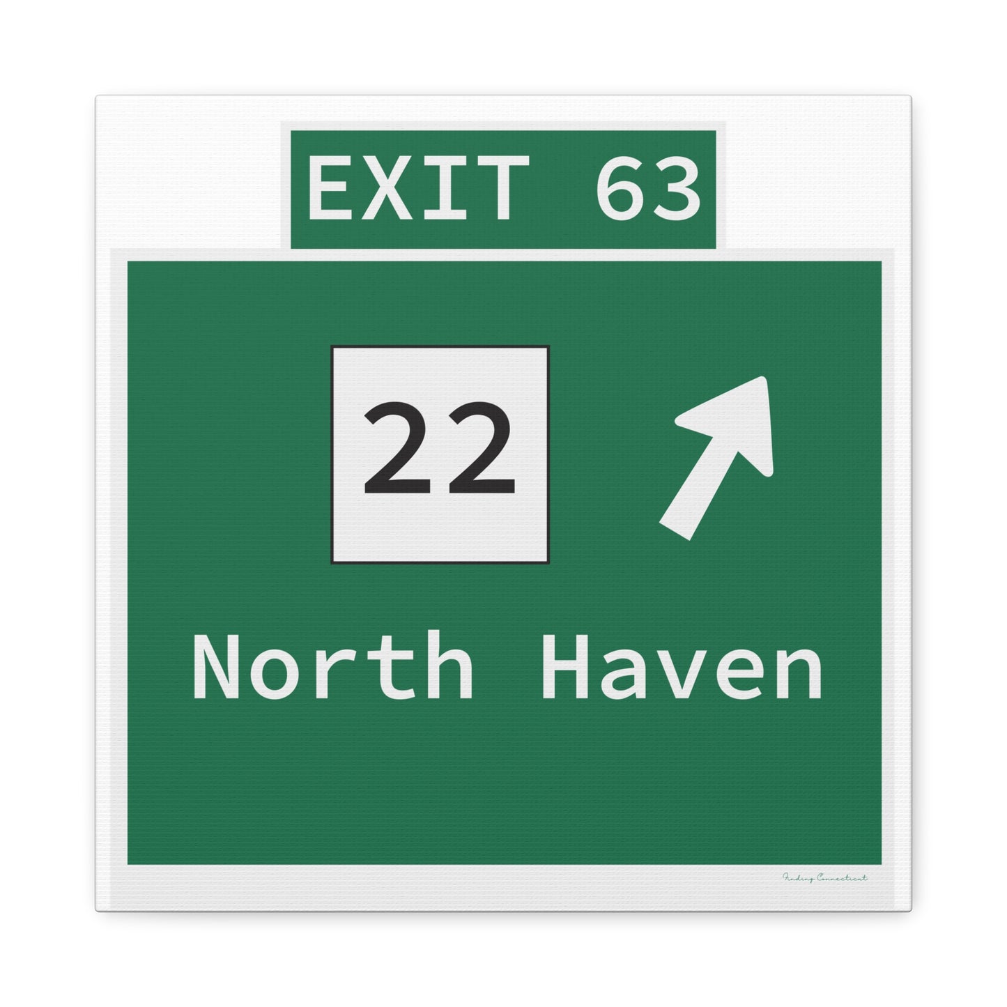 Vintage WCP Exit 63 Sign Matte Canvas, Stretched, 1.25"