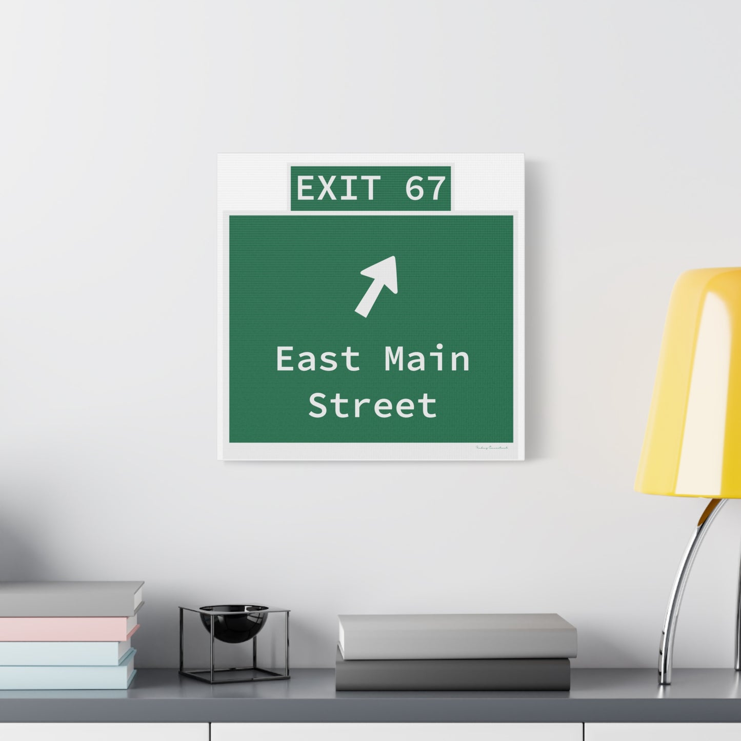Vintage WCP Exit 67 Sign Matte Canvas, Stretched, 1.25"