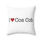 I Heart Cos Cob. Spun Polyester Square Pillow