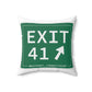 Vintage Exit 41 Merritt Parkway Sign Spun Polyester Square Pillow