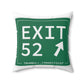 Vintage Exit 52  Merritt Parkway Sign Spun Polyester Square Pillow