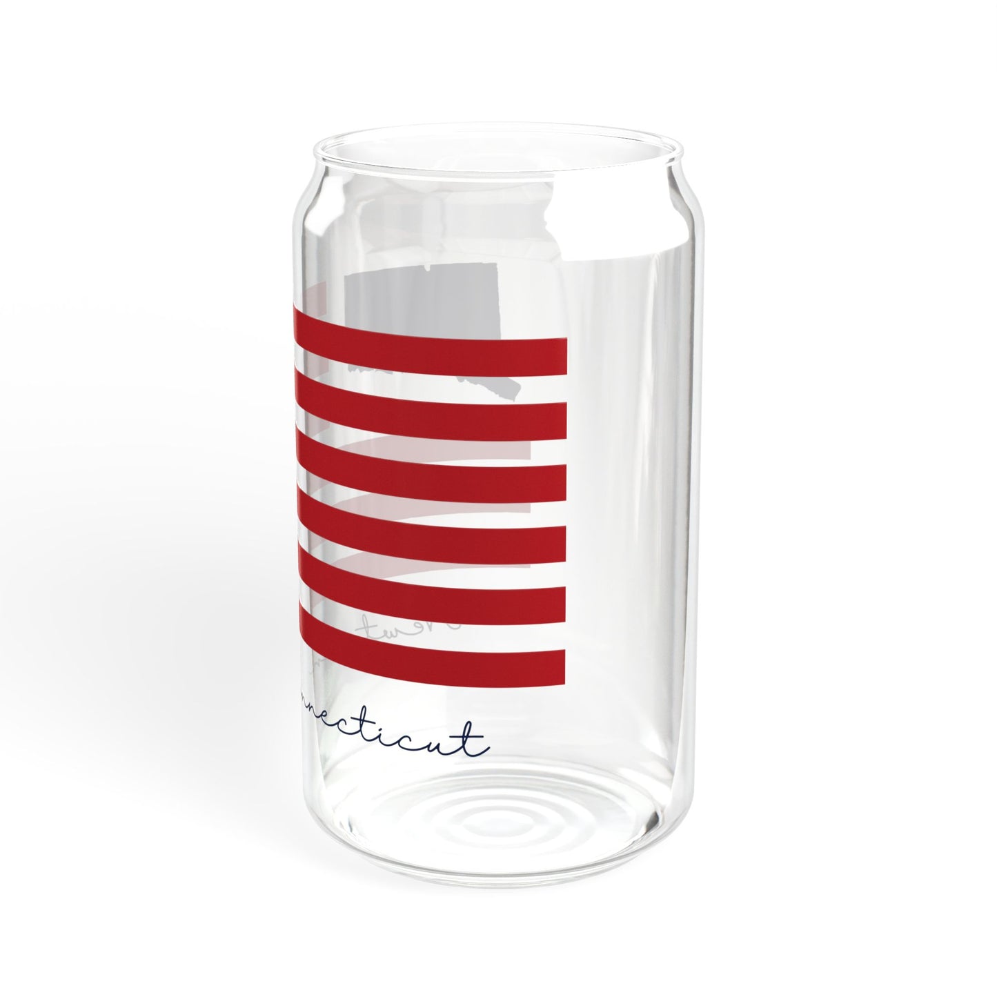 Newtown Connecticut Flag Sipper Glass, 16oz