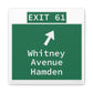 Vintage WCP Exit 61 Sign Matte Canvas, Stretched, 1.25"