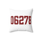 06278 Ashford Connecticut Zip Code Spun Polyester Square Pillow