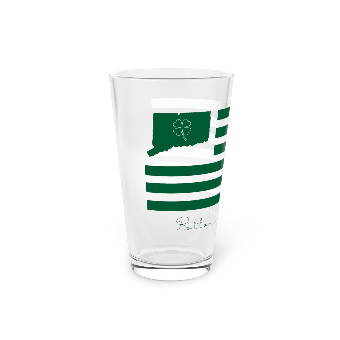 Bolton Connecticut St. Patrick’s Day Flag Pint Glass, 16oz