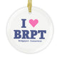 I Heart BRPT Glass Ornaments