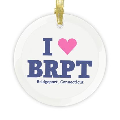 I Heart BRPT Glass Ornaments