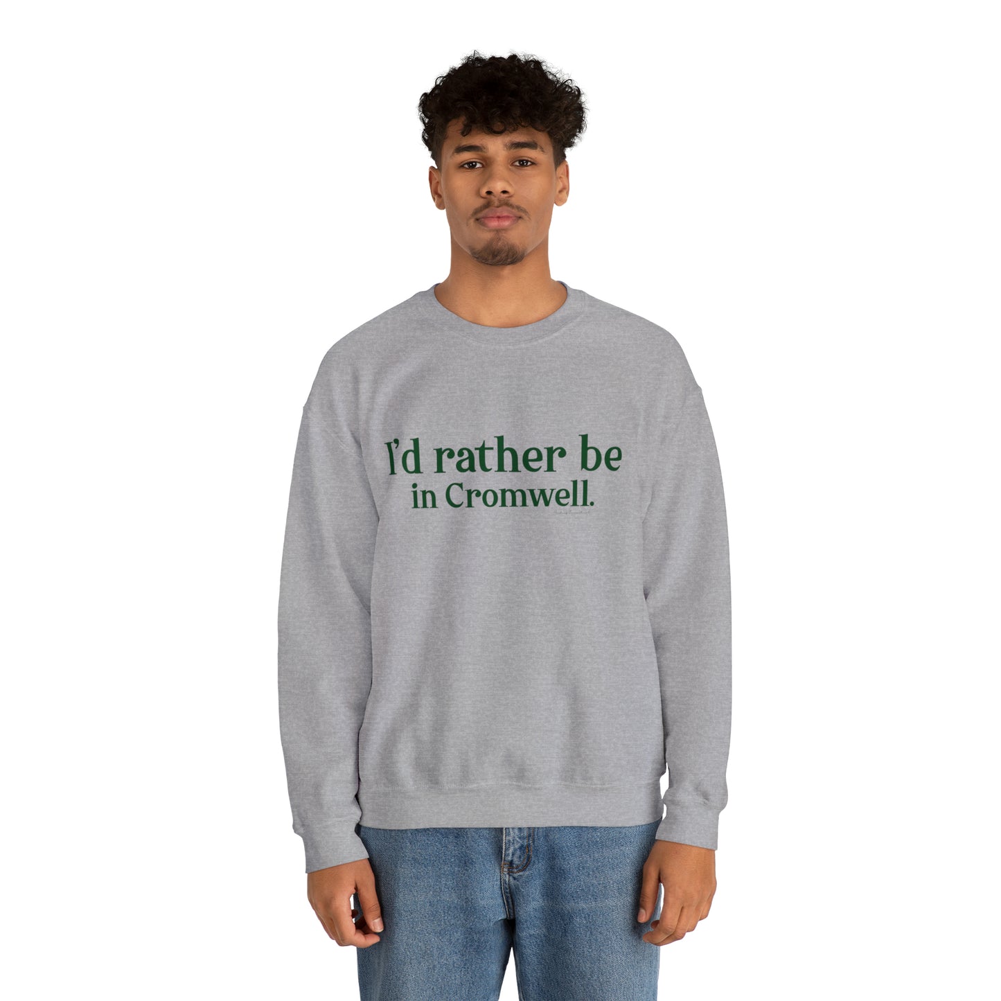 I'd rather be in Cromwell Unisex Heavy Blend™ Crewneck Sweatshirt (green)