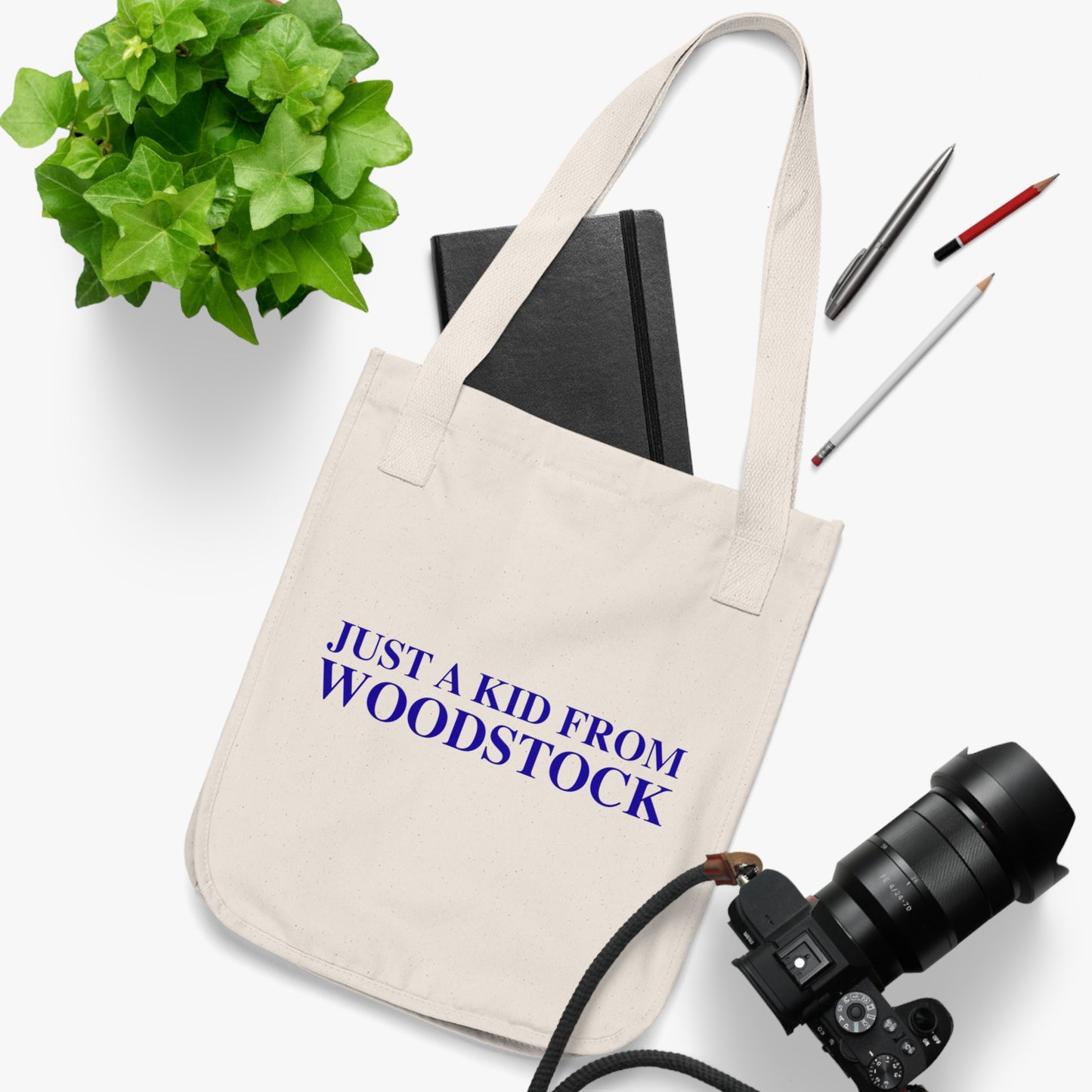 Just a kid from Woodstock Organic Canvas Tote Bag