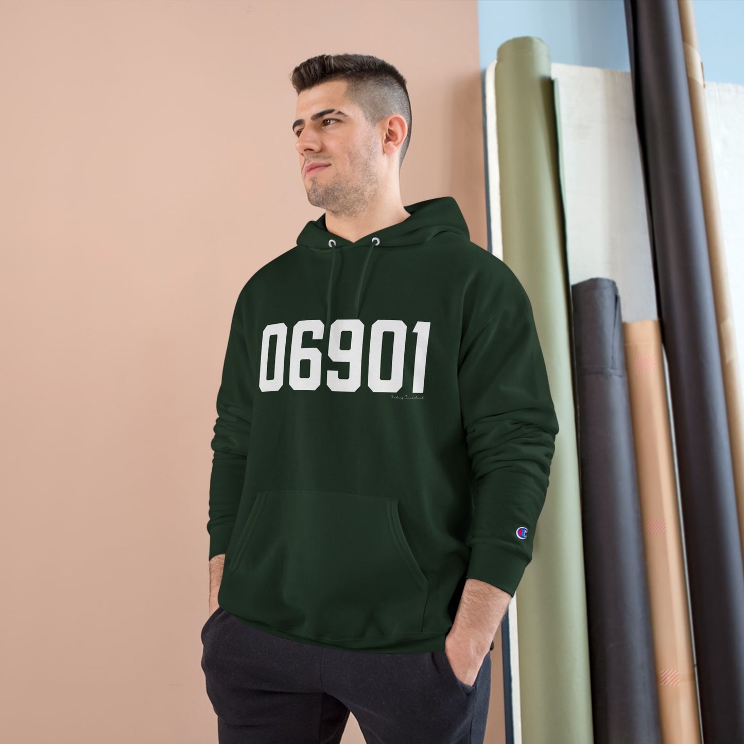 06901 Stamford Connecticut Zip Code Champion Hoodie Sweatshirt