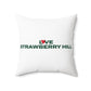 Love Strawberry Hill Spun Polyester Square Pillow