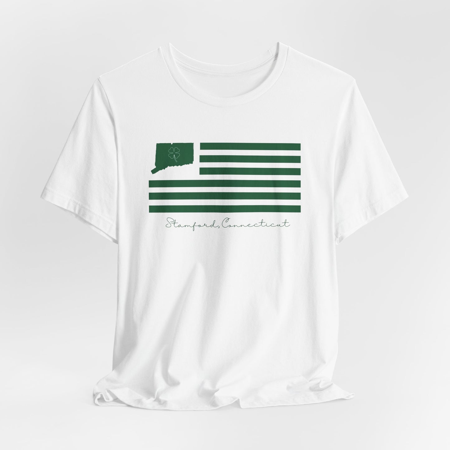 Stamford Connecticut St. Patrick's Day Flag Unisex Jersey Short Sleeve T-Shirt