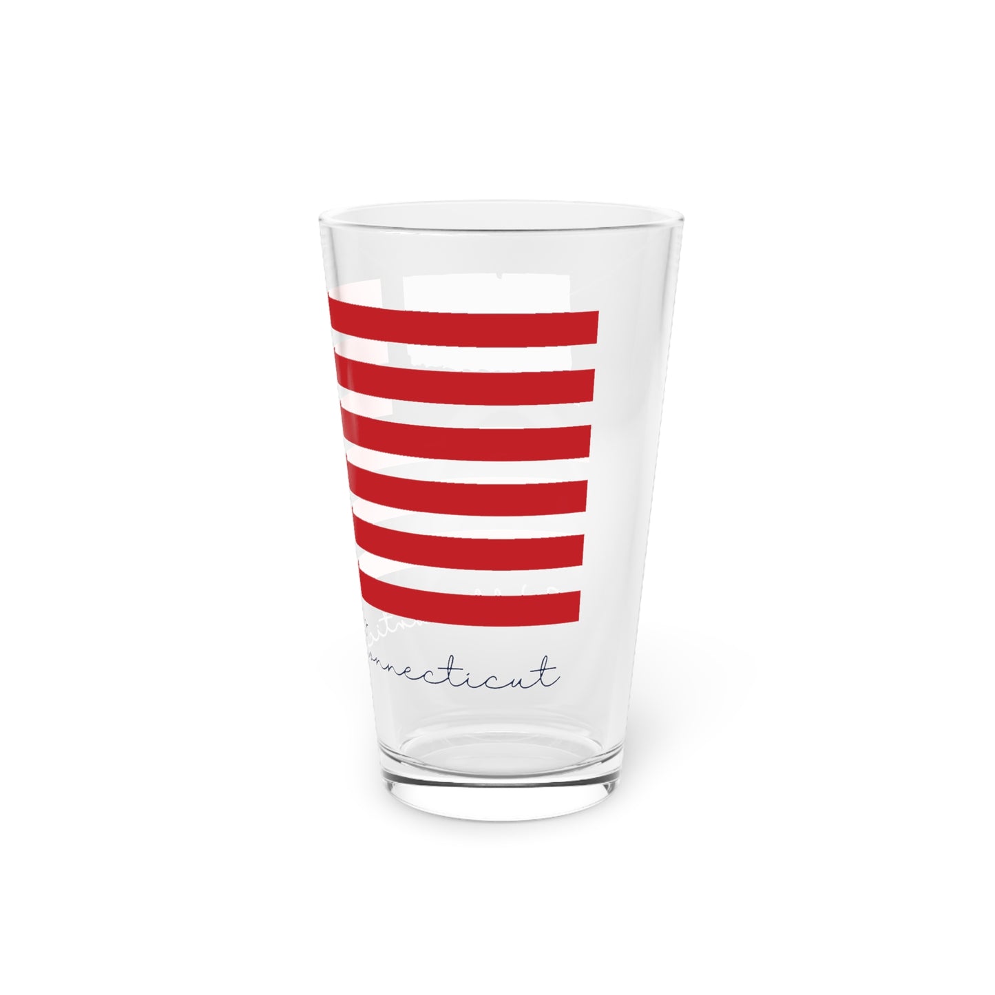 Willimantic Connecticut Flag Pint Glass, 16oz