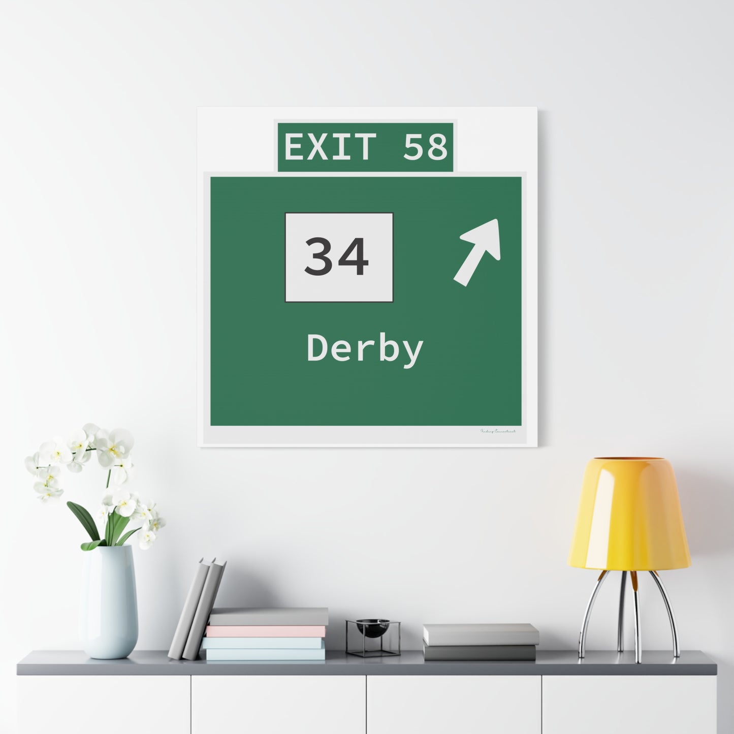 Vintage WCP Exit 58 Sign Matte Canvas, Stretched, 1.25"