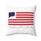 Woodbury Connecticut Flag Spun Polyester Square Pillow