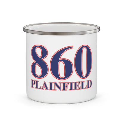 860 Plainfield Red, White & Blue Enamel Camping Mug