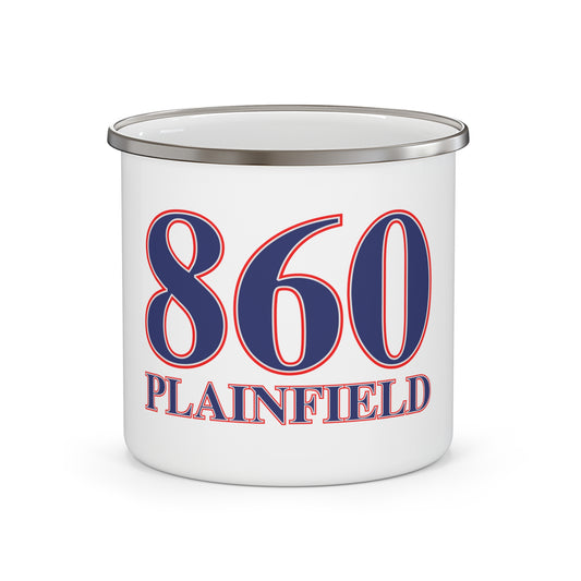 860 Plainfield Red, White & Blue Enamel Camping Mug
