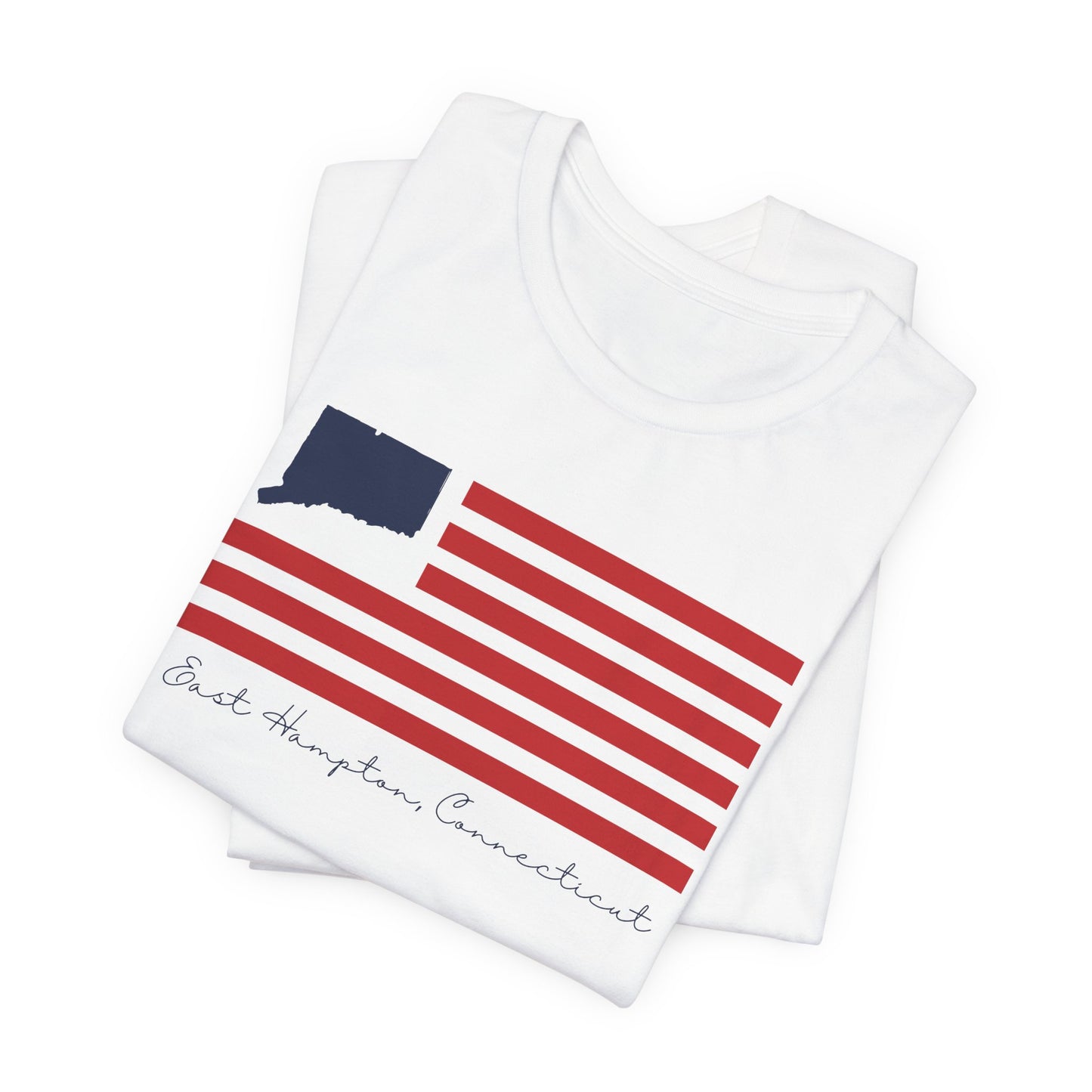 East Hampton Connecticut Flag Unisex Jersey Short Sleeve T-Shirt