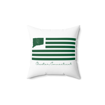 Chester Connecticut St. Patrick’s Day Flag Spun Polyester Square Pillow
