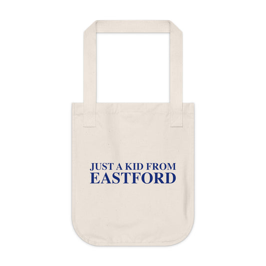 Just a kid from Eastford Organic Canvas Tote Bag
