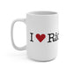 I Heart Ridgefield. Mug 15oz