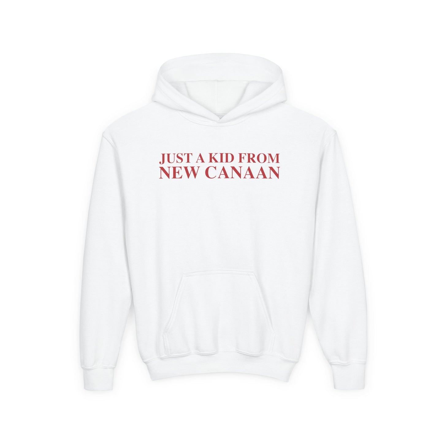 Just a kid from New Canaan Youth Heavy Blend Hooded Sweatshirt