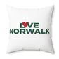 Love Norwalk Spun Polyester Square Pillow