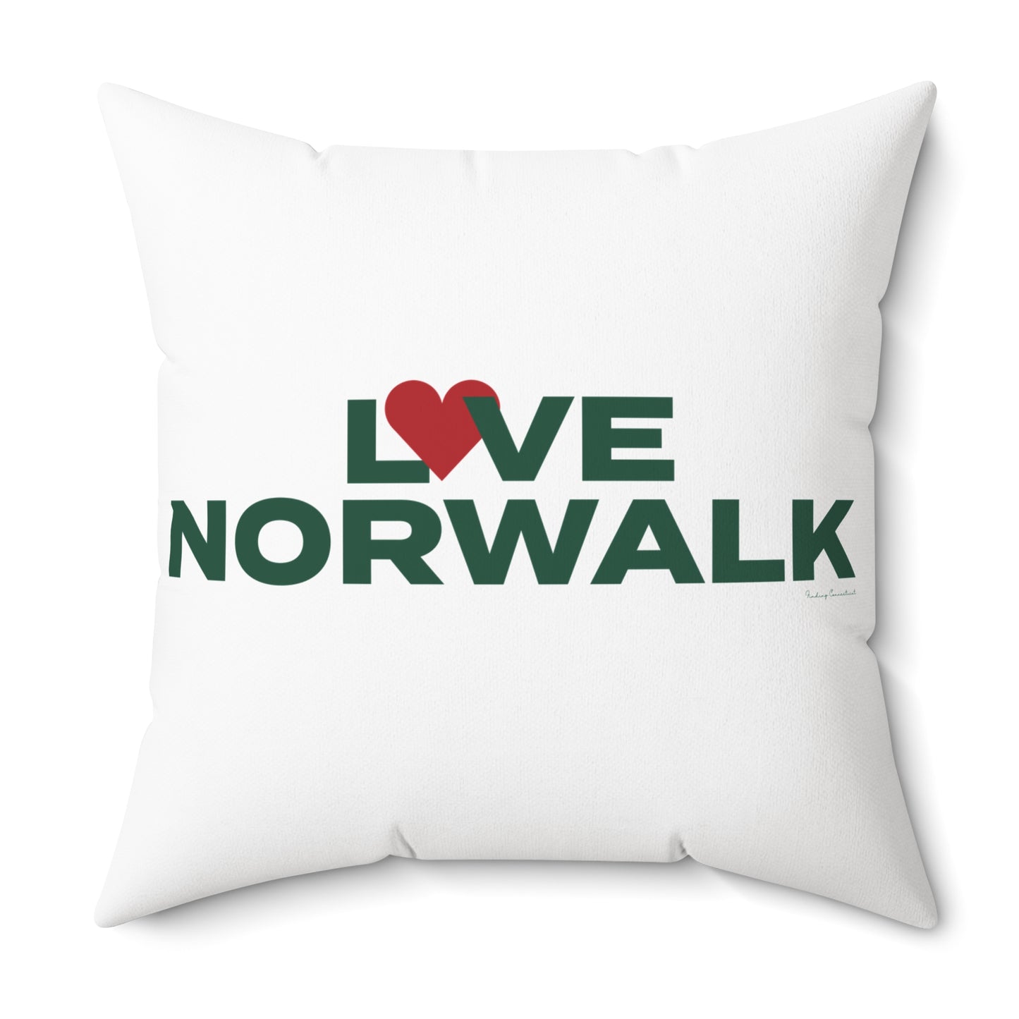 Love Norwalk Spun Polyester Square Pillow