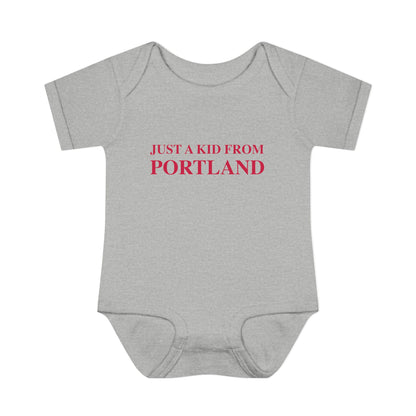 Just a kid from Portland Infant Baby Rib Bodysuit